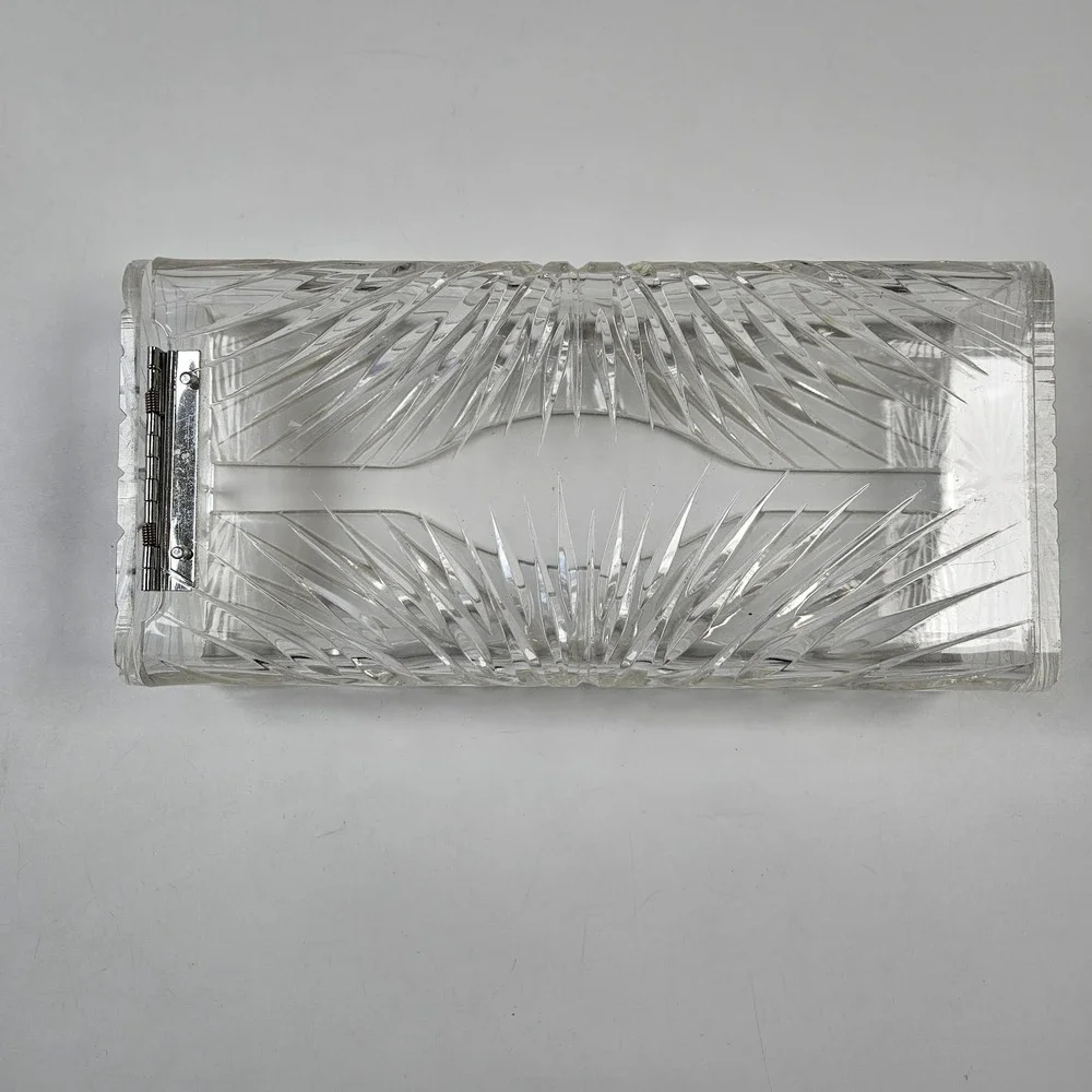 Wilardy Tissue Box‎ Cover Lucite Clear Acrylic Rectangular Vanity Decor VTG Glam